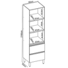 Cristaleira 60cm 1 Porta 2 Gavetas Proença Demóbile