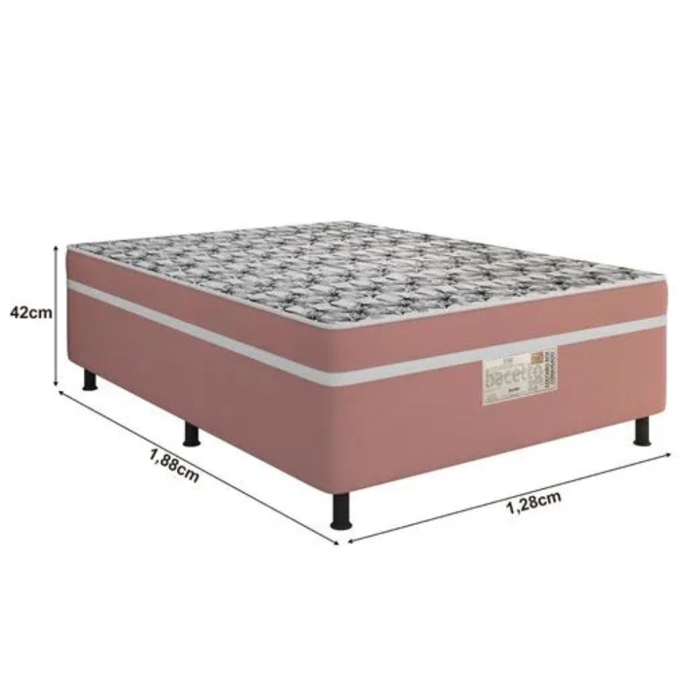 Cama Box Conjugada Viúva 128x42cm Star Pink Bacetto