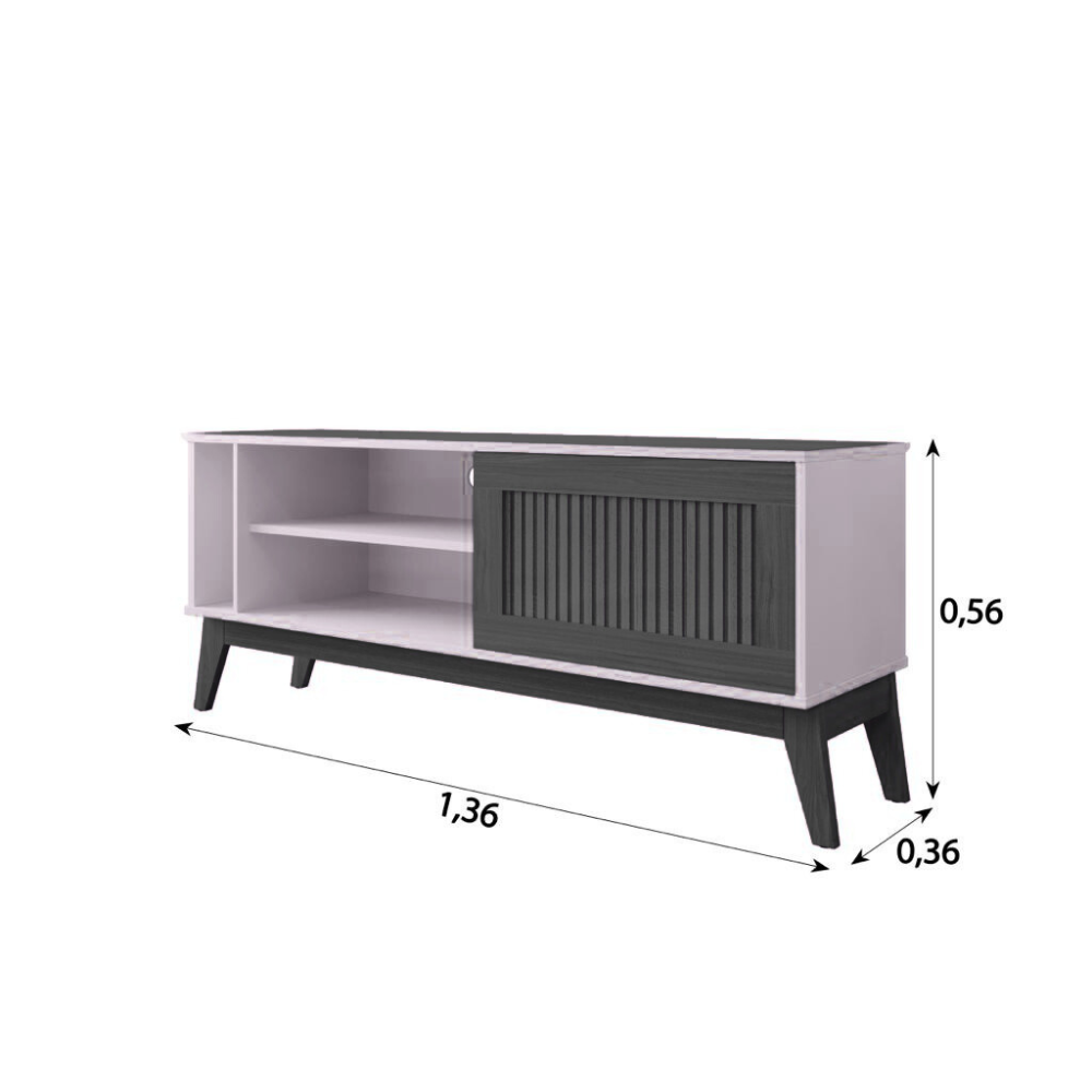Rack para TV até 55" 1 Porta de Correr Aruba EDN