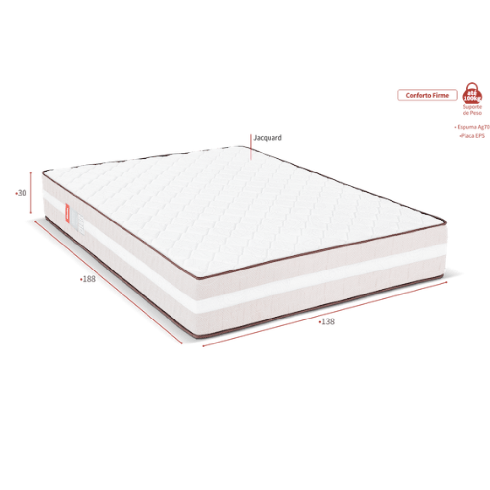Colchão Casal 138x24 Ortopédico AG70 Gold Premium Reconflex