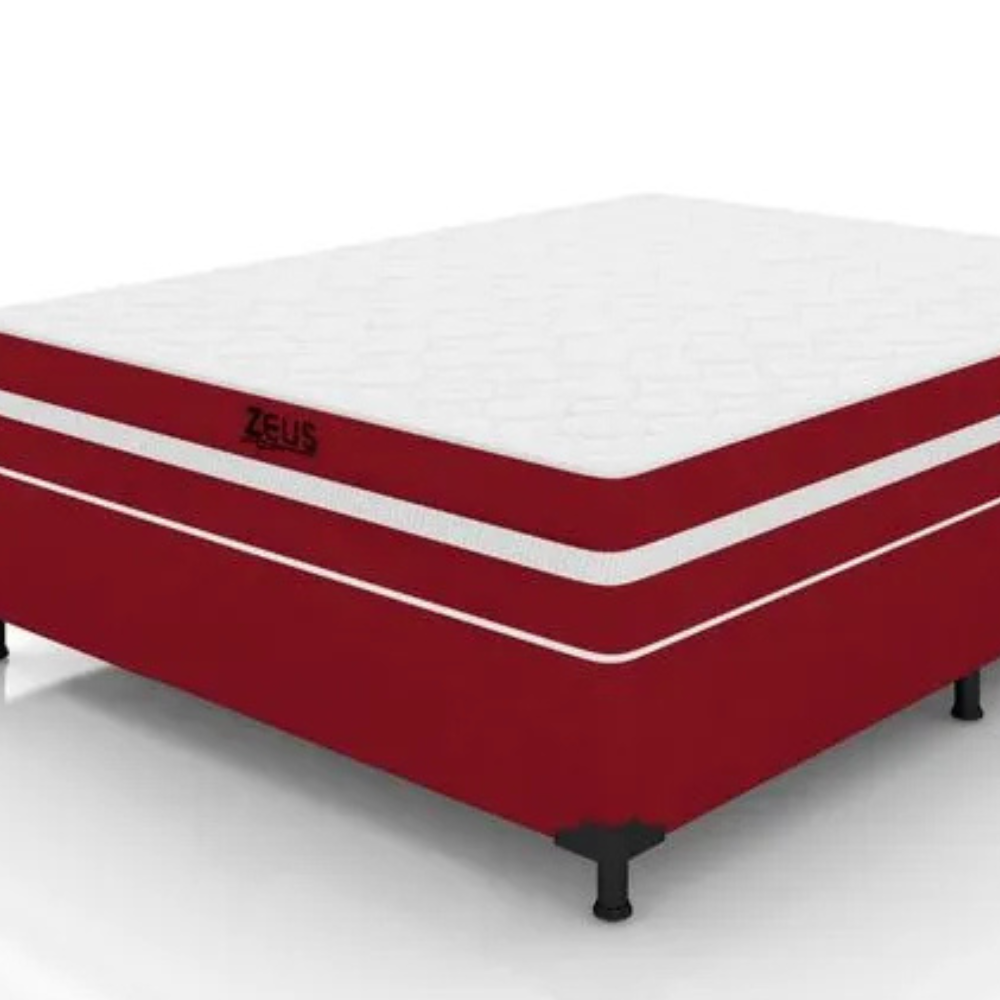 Cama Box Casal Zeus (Colchão + Base) 138x188 Molas Ensacadas Bacetto