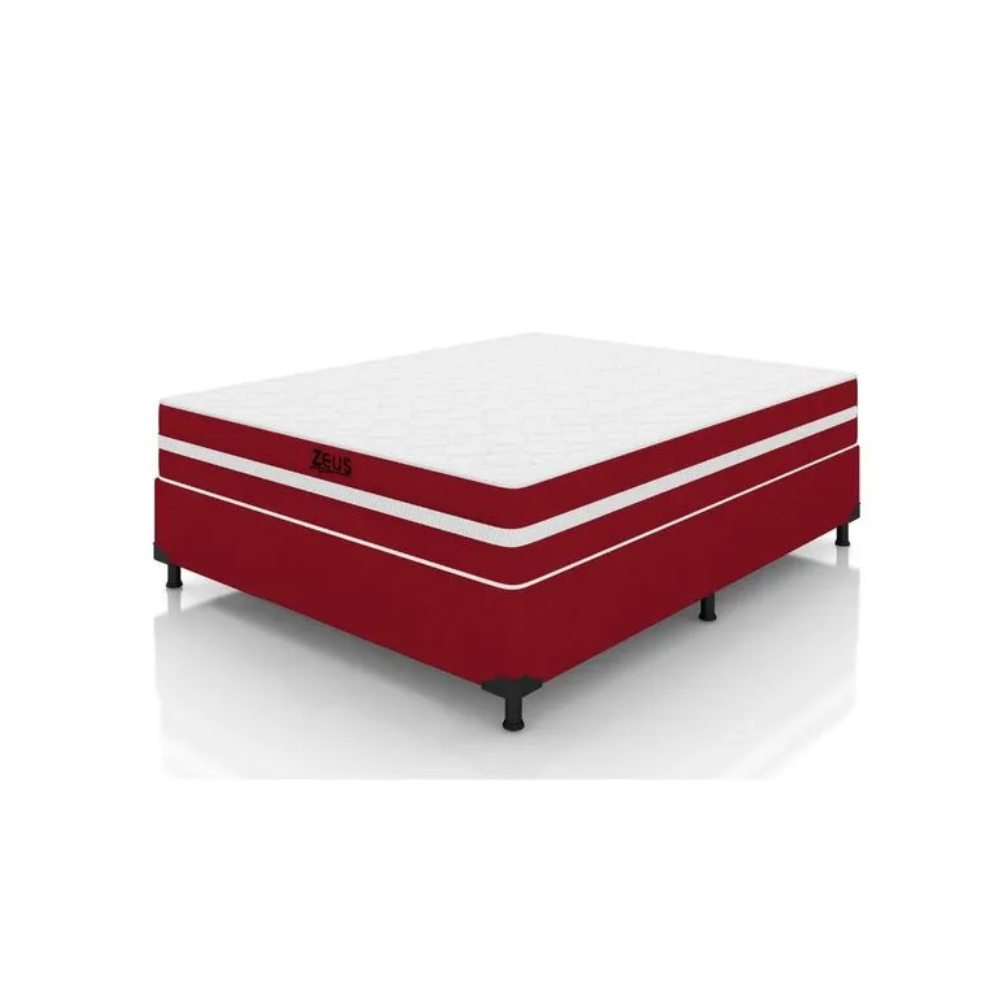 Cama Box Casal Zeus (Colchão + Base) 138x188 Molas Ensacadas Bacetto