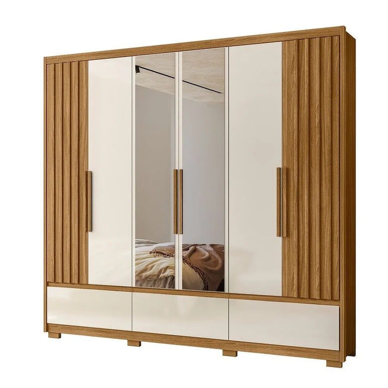 Guarda-Roupa Casal 6 Portas 5 Gavetas com Espelho Amazonas Moval