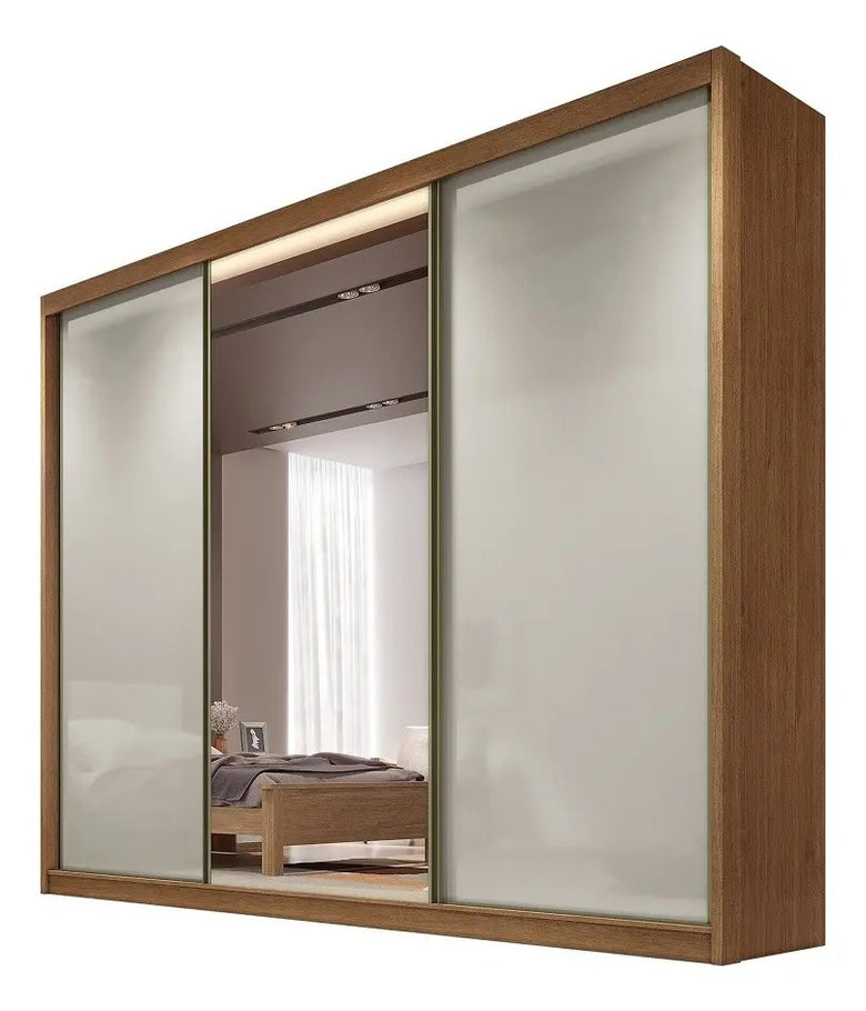 Guarda-Roupa Diamond Plus 3 Portas 6 Gavetas com Espelho Novo Horizonte