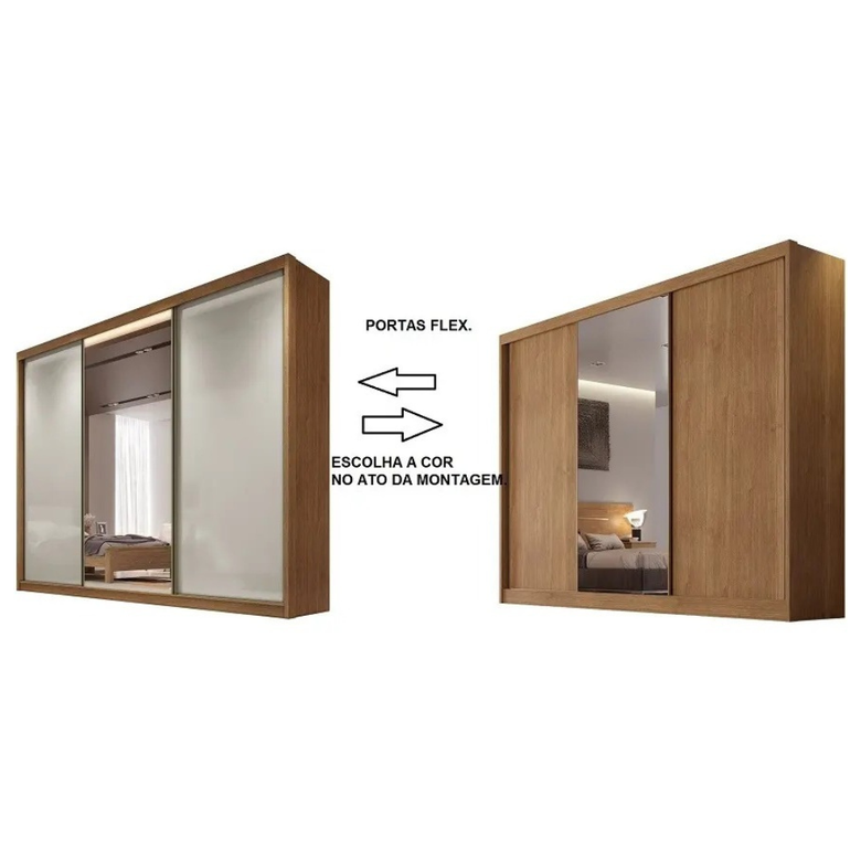 Guarda-Roupa Diamond Plus 3 Portas 6 Gavetas com Espelho Novo Horizonte