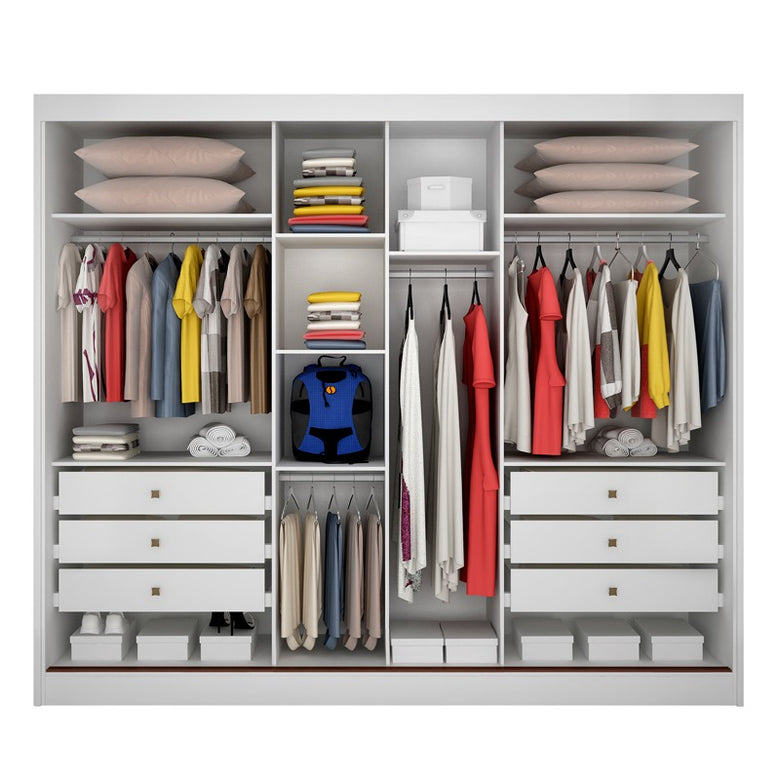 Guarda-Roupa Diamond Plus 3 Portas 6 Gavetas com Espelho Novo Horizonte