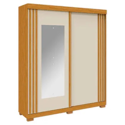 Guarda-Roupa Solteiro Athena 2 Portas 3 Gavetas com Espelho ACP