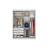 Guarda-Roupa Virtus Glass 2 Portas 3 Gavetas com Espelho e LED Novo Horizonte