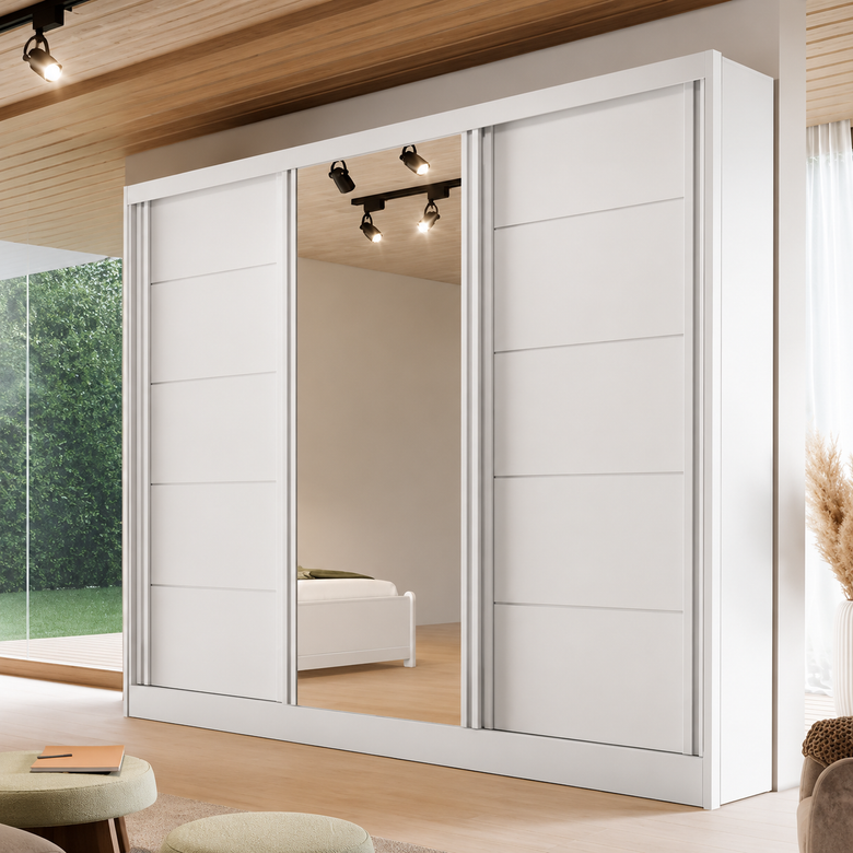 Guarda - Roupa de casal Capri Plus 3 Portas 4 Gavetas Bianchi