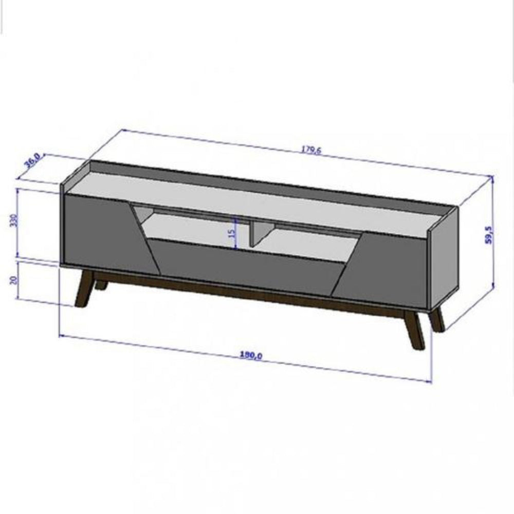 Rack Sala Florença para Tv até 70 Polegadas com Pés Madeira Bechara Off White/naturale