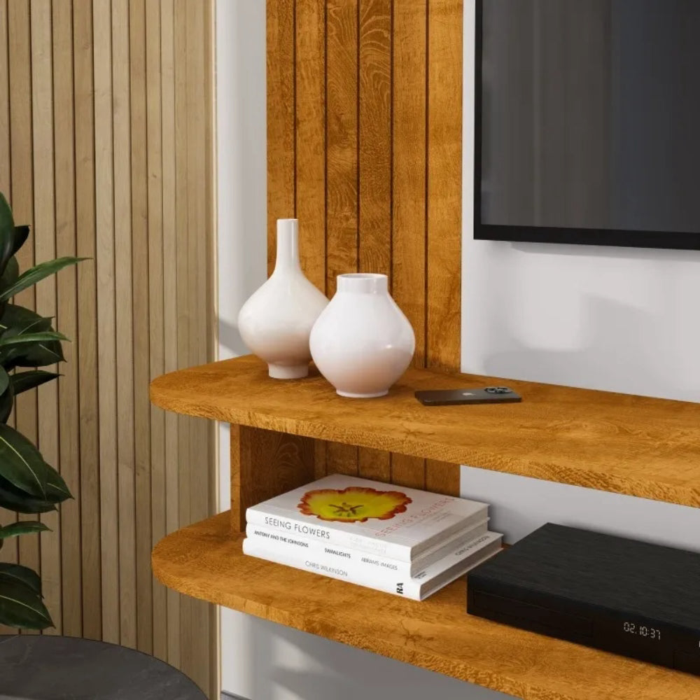 Painel para Tv até 65 Polegadas Jeri 1 Porta Naturalle/Off White - Móveis Bechara