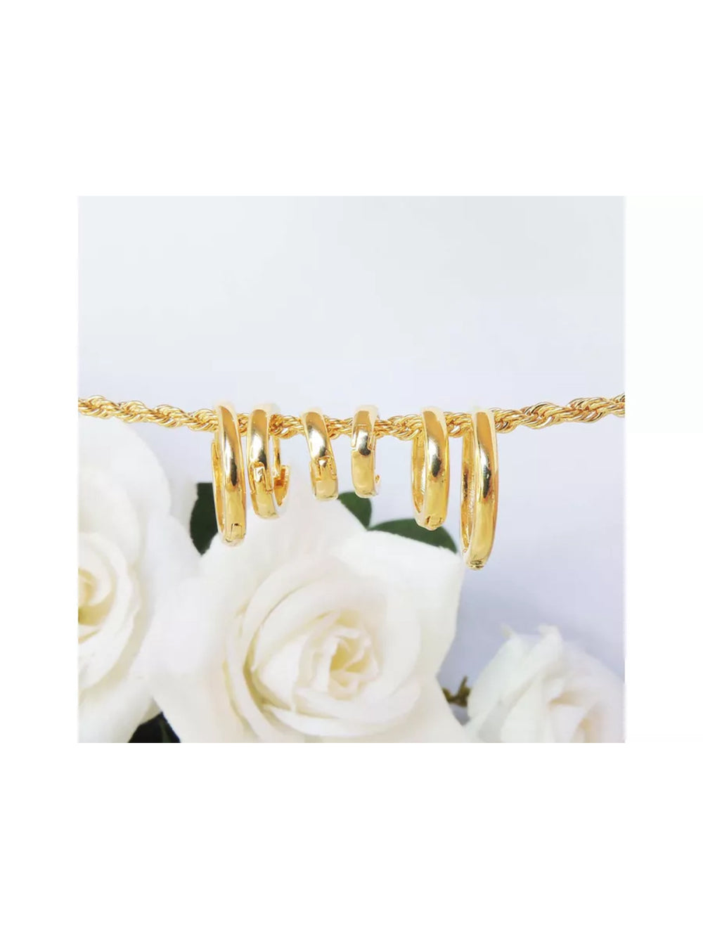 Trio de Brinco Liso Folheado em Ouro 18K
