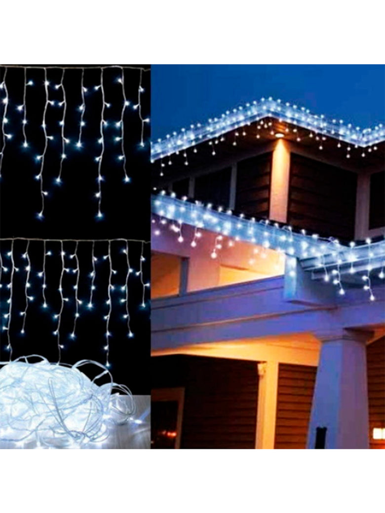 10 Metros Cascata Com 400 Lampadas Led Pisca Natal Cor Led:Branco Frio