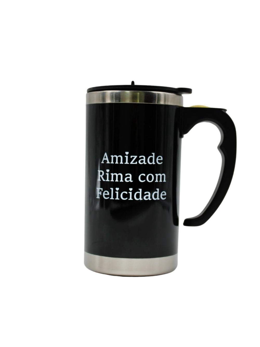 Caneca Mixer Misturadora Inox 450 ml Com Tampa A Pilha Cor:Preto