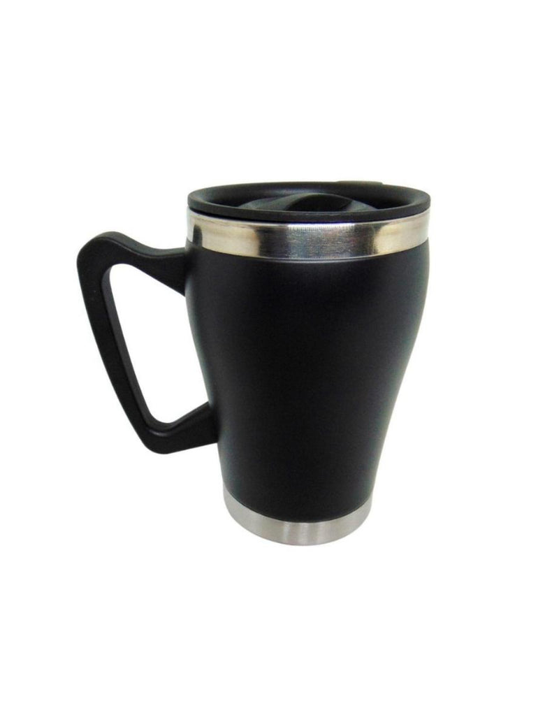 Caneca Termica Com Frases Cafe Aço Inox 320ml Dourado Cor:Preta