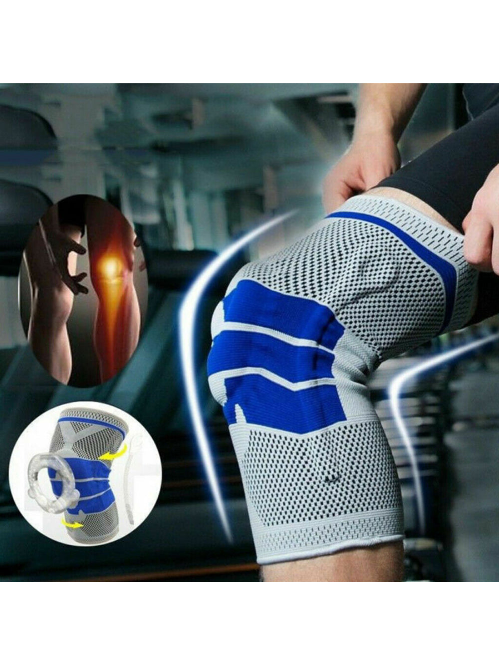 Joelheira De Compressão Ortopedica Amortecedor De Silicone Tamanhos:XL