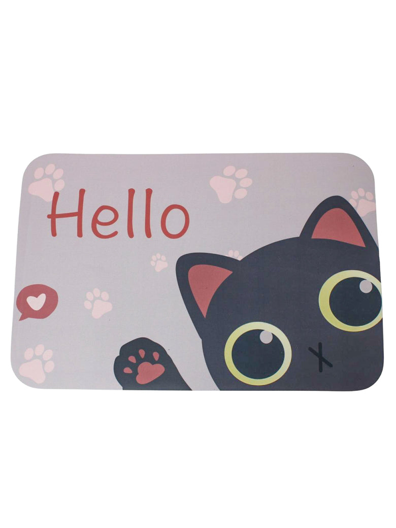Tapete Superabsorvente de Secagem Rapida Antiderrapante Retangular Estampado mODELO:Gato