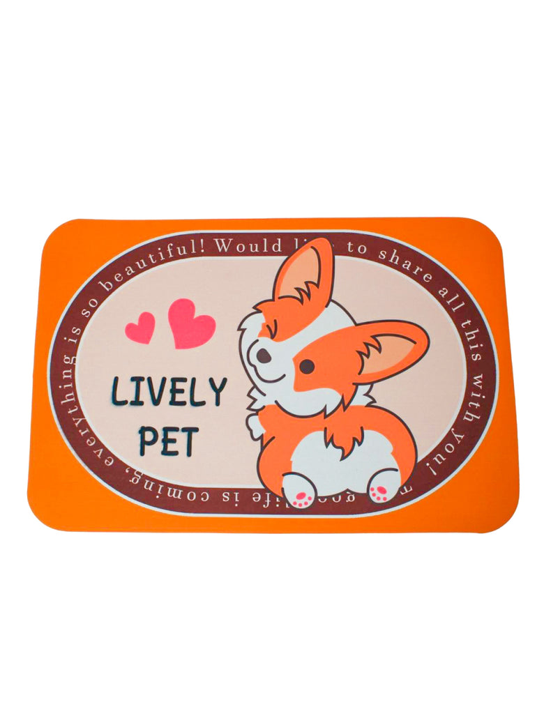 Tapete Superabsorvente de Secagem Rapida Antiderrapante Retangular Estampado mODELO:Raposa Laranja
