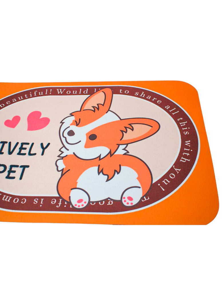 Tapete Superabsorvente de Secagem Rapida Antiderrapante Retangular Estampado mODELO:Raposa Laranja