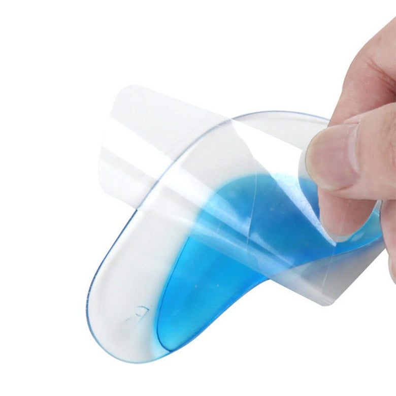 Par Palmilha Gel Arco Plantar Ortopedica Pe Chato Silicone Adesivo Tamanho:Medio