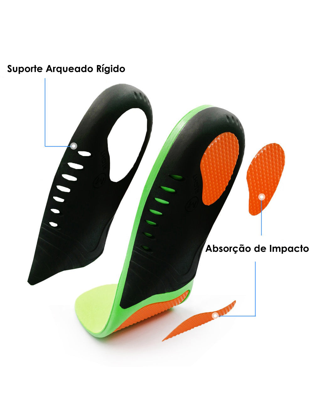 Palmilha Ortopedica De Gel Anatomica Confortavel Absorção De Impacto Tamanho:39 a 41 M