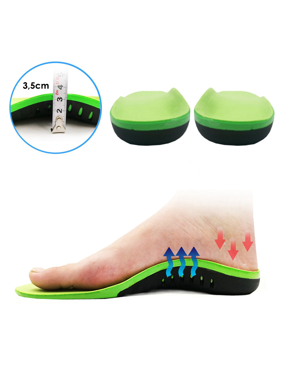 Palmilha Ortopedica De Gel Anatomica Confortavel Absorção De Impacto Tamanho:39 a 41 M