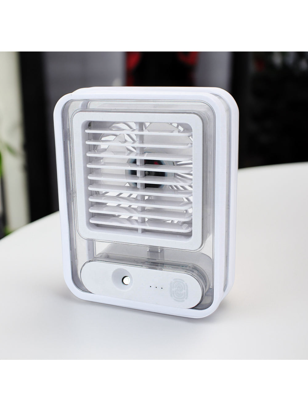 Ventilador Portatil Umidifcador Luminaria USB De Mesa 3 Velocidades Cores:Branco