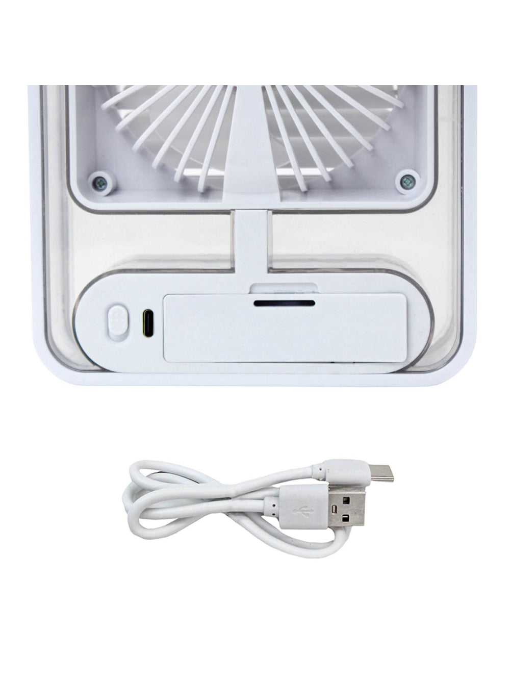 Ventilador Portatil Umidifcador Luminaria USB De Mesa 3 Velocidades Cores:Branco