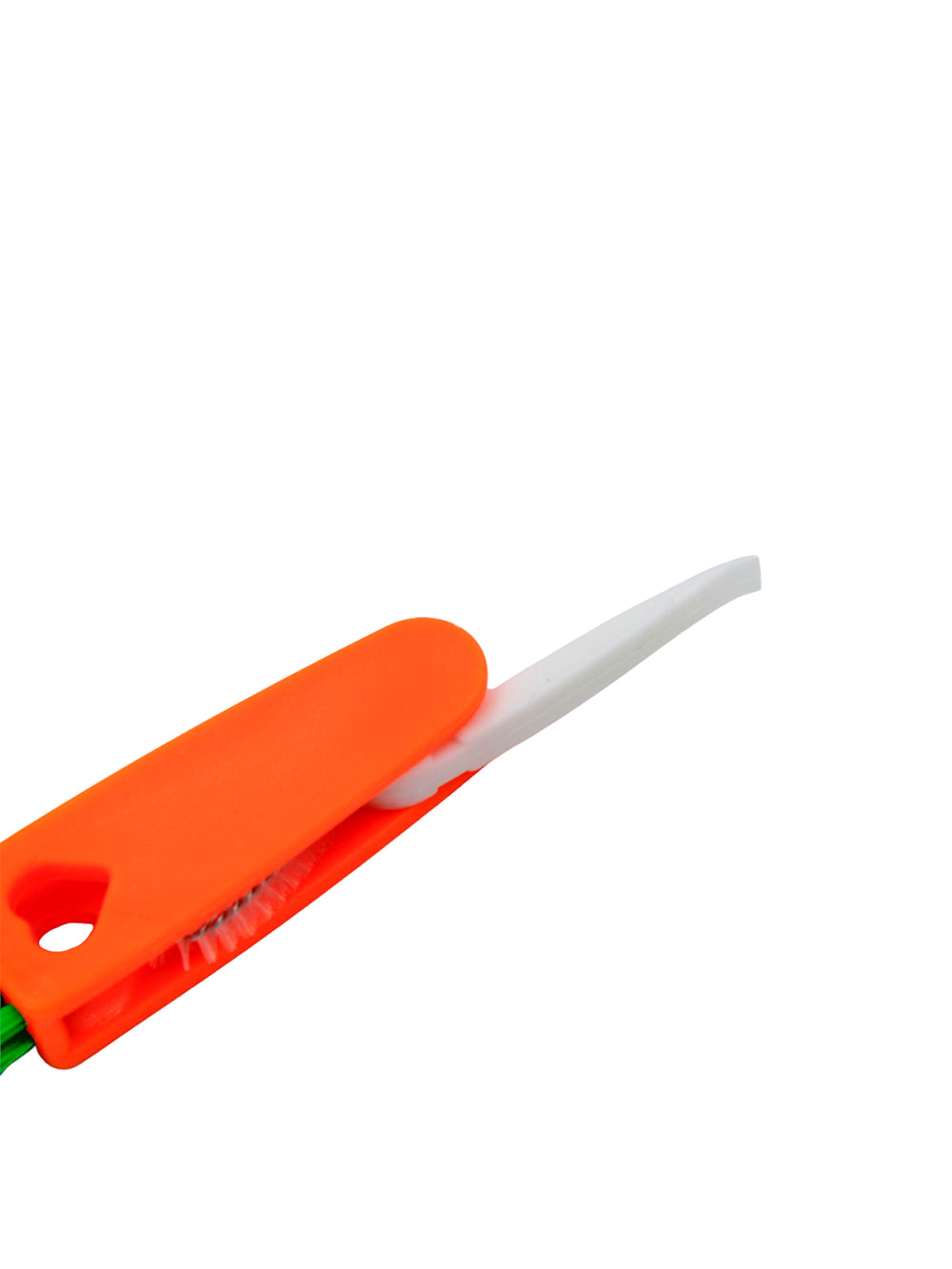Escova De Limpeza Multiuso Para Teclado Cantos Frisos Notebooks 3 Em 1 Cor:Laranja