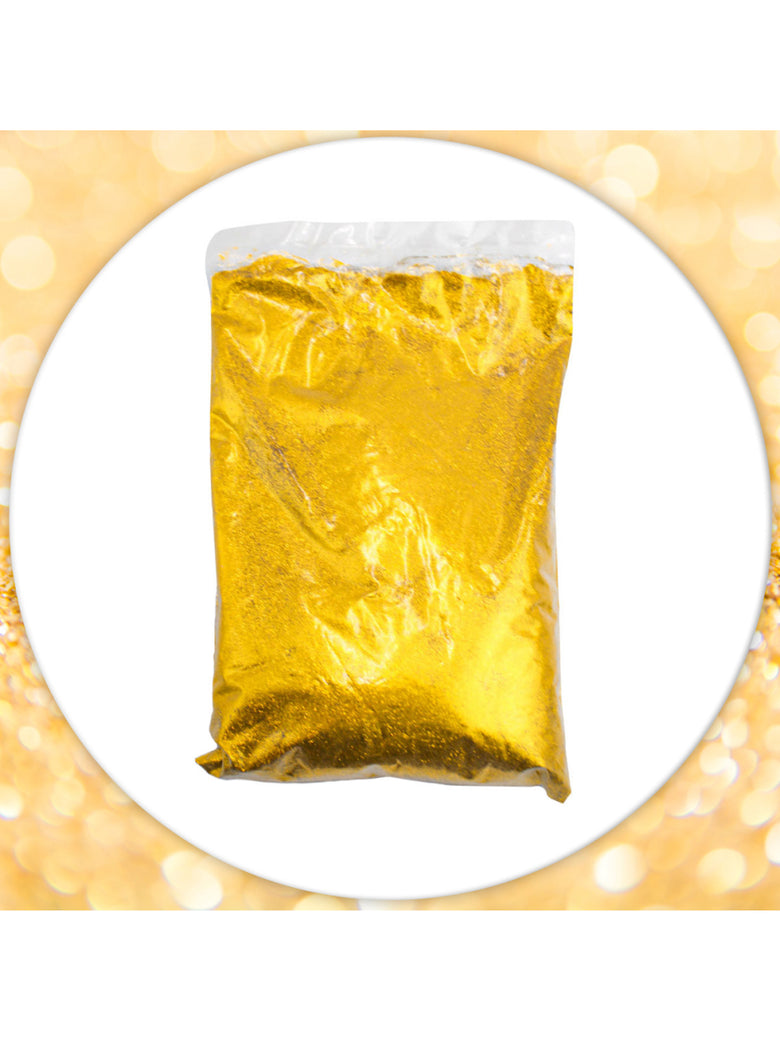 Glitter Purpurina Com Brilho Escolar Artesanato Carnaval Festa 500g Cor:Dourado