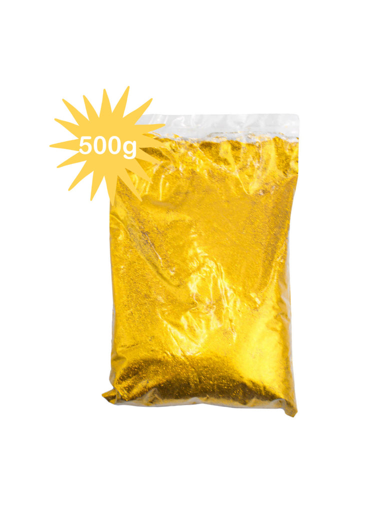 Glitter Purpurina Com Brilho Escolar Artesanato Carnaval Festa 500g Cor:Dourado