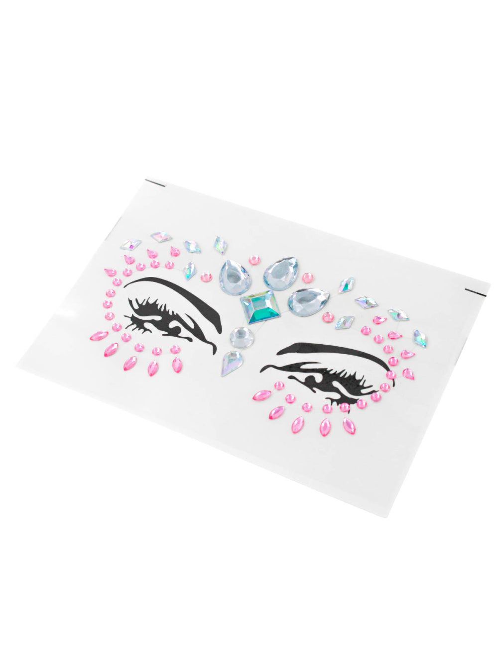 Adesivo Carnaval Pedras Tipo Strass Rosto Maquiagem Festa Cor:Rosa