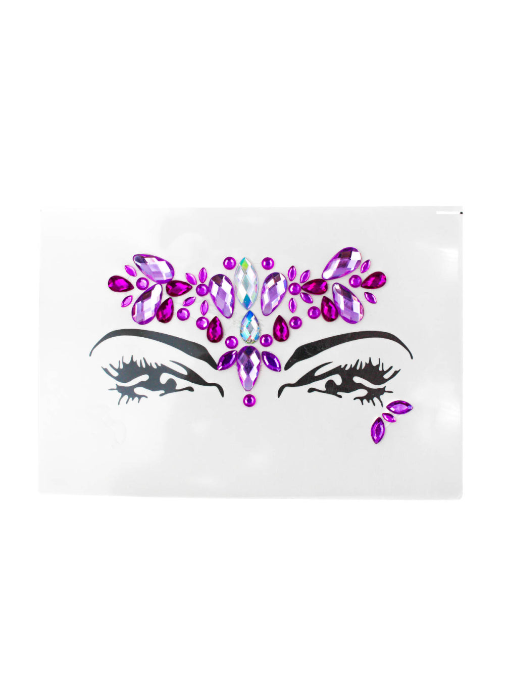 Adesivo Carnaval Pedras Tipo Strass Rosto Maquiagem Festa Cor:Roxo