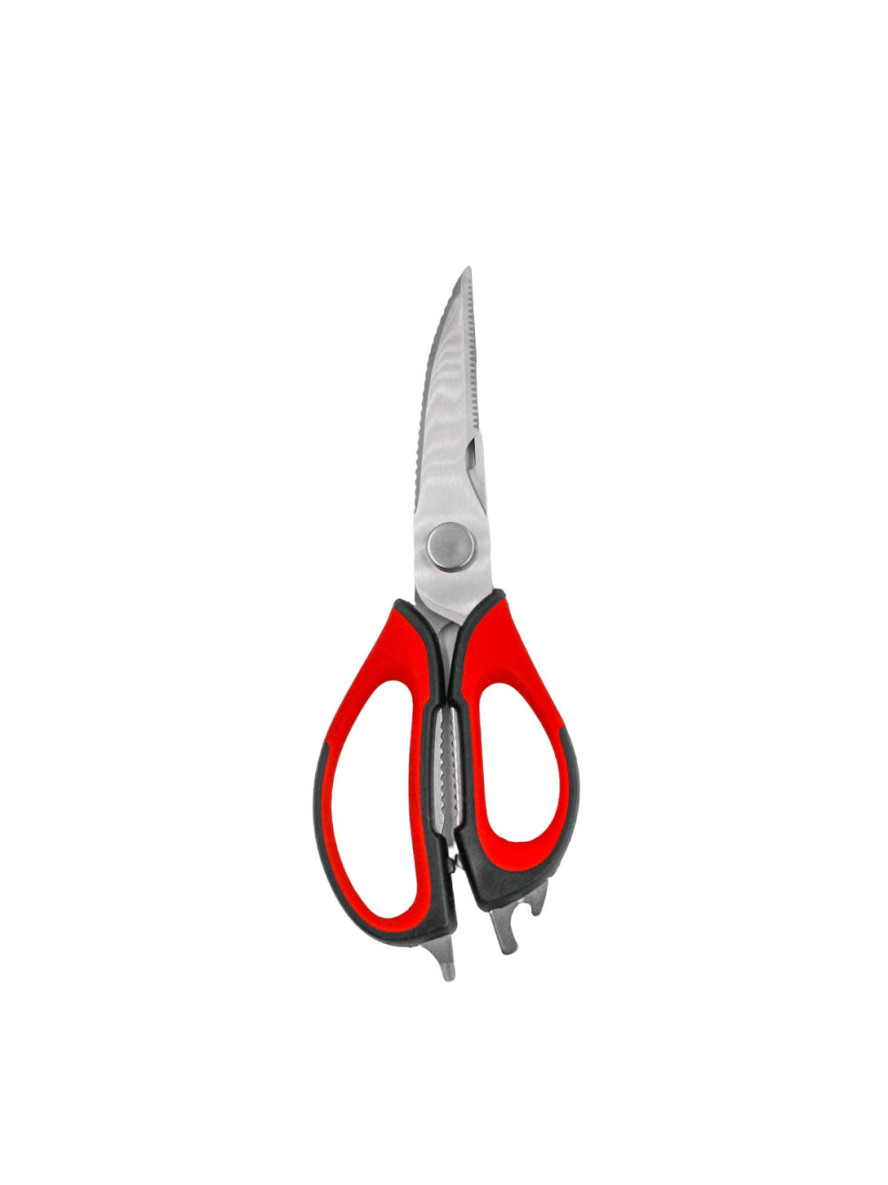 Tesoura Culinaria P/ Casa Cozinha Corta Desossa  Limpa Peixe Carne Frango 6 em 1 Cor:Vermelho