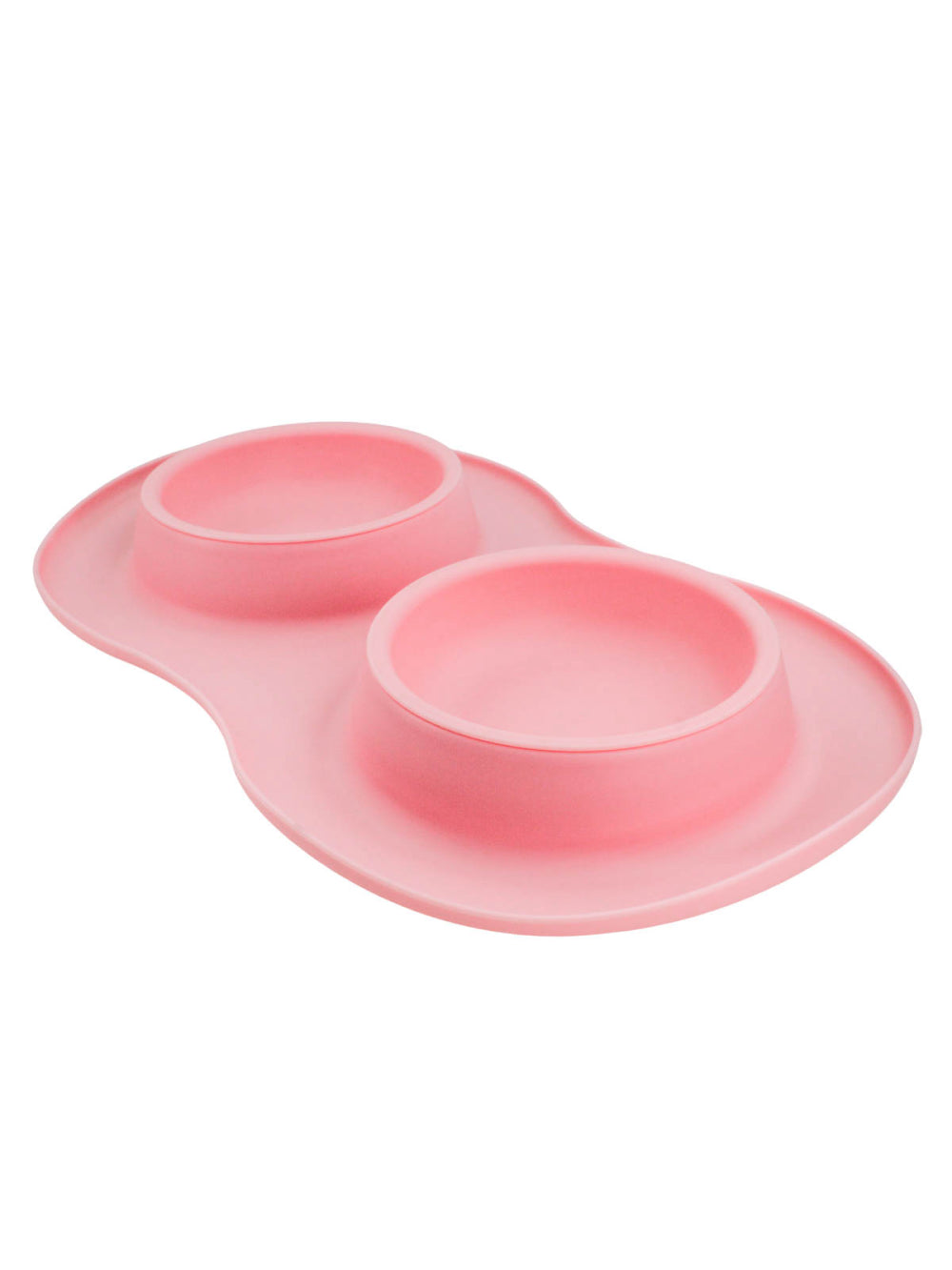 Comedor Pote Para Ração Agua Tigela Duplo Cachorro Gato Silicone Cor:Rosa