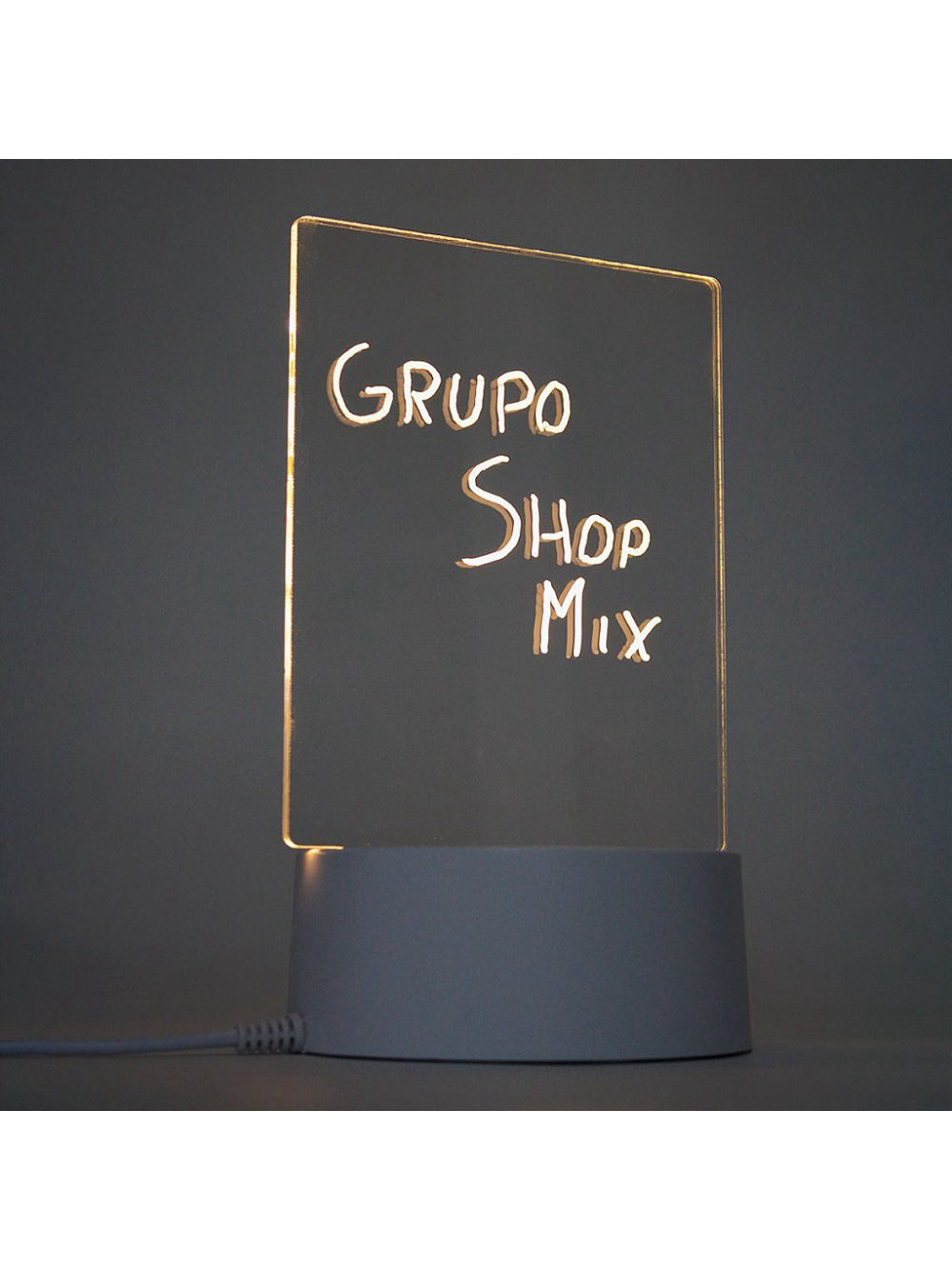 Quadro Luminaria Led Para Escrever Anotaçoes Acrilico Branco Quente