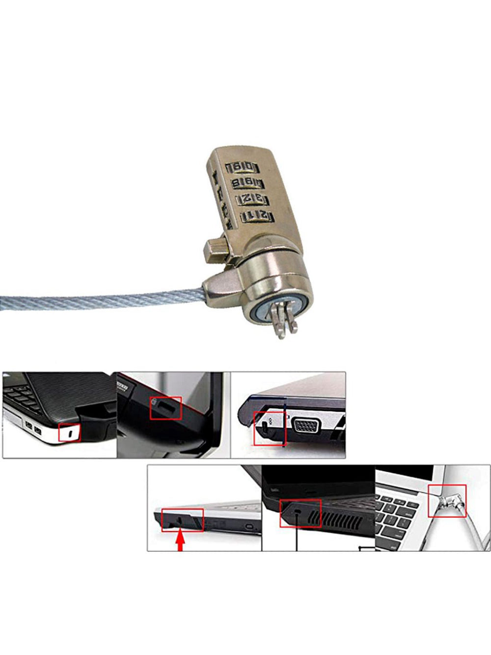 Trava De Segurança Notebook Pc Com Senha Cabo De Aço Segredo 4 Digitos