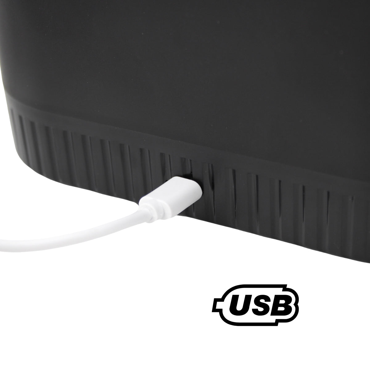 Umidificador De Ar Luminaria Fogueira USB Difusor Aromatizador Branco:Preto