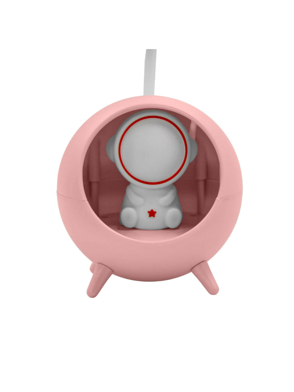 Luminaria De Mesa Decorativa USB Portatil Articulavel Abajur P/ Leitura Estudo Astronauta Cor:Rosa