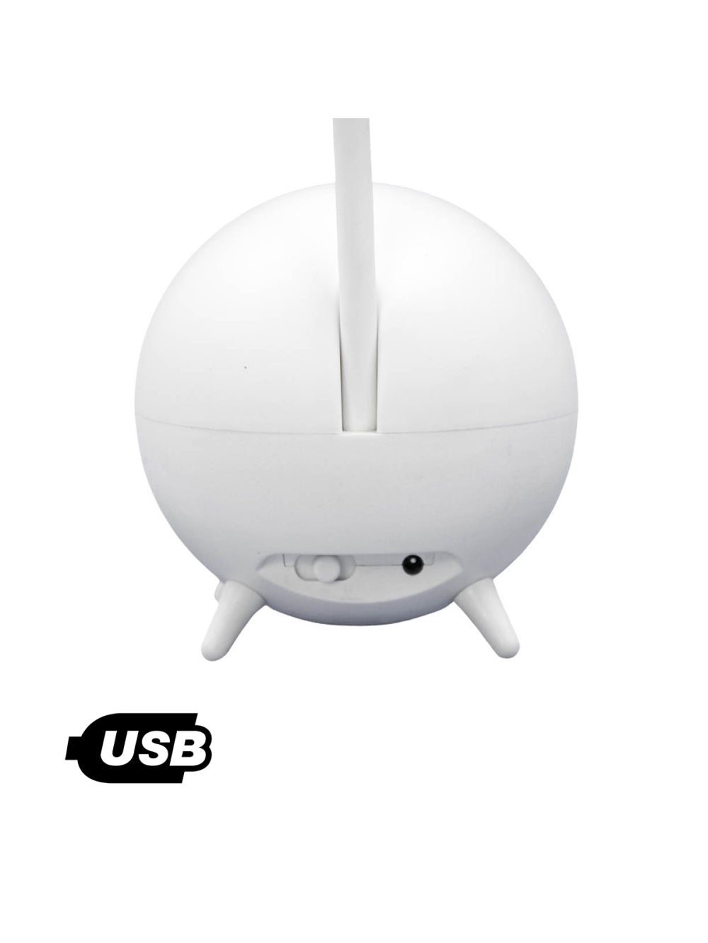 Luminaria De Mesa Decorativa USB Portatil Articulavel Abajur P/ Leitura Estudo Patinho Cor:Branco