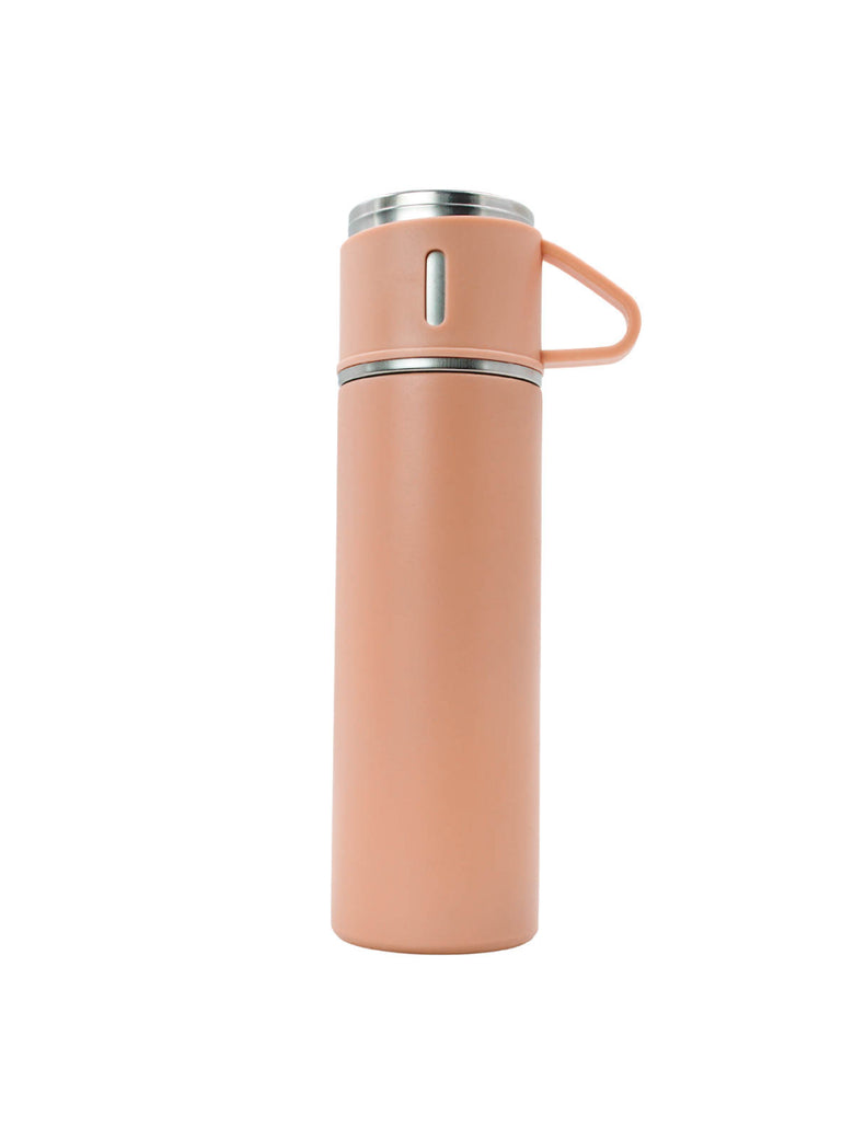 Garrafa Termica Com Copo Parede Dupla Inox Squeeze 500ml Cores:Rosa