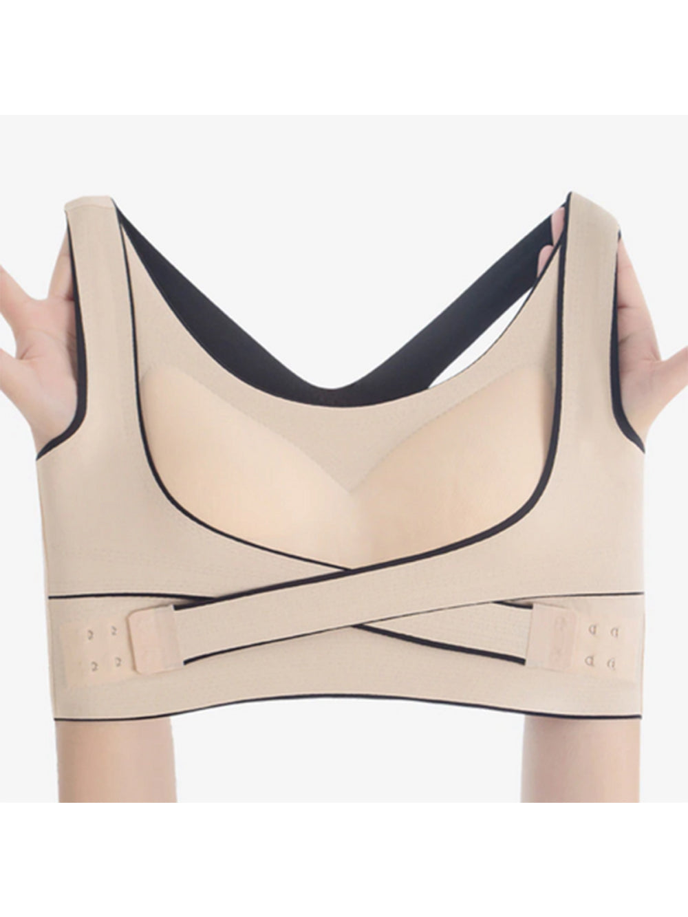 Sutiã Cinta Modeladora Levanta Seios Compressão Top Bege Tamanho:3XL