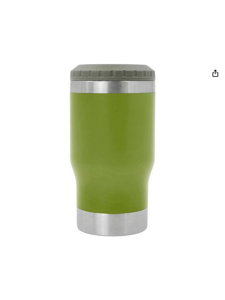 Copo Termico Porta Lata Garrafa Long Neck Copo Abridor Cor:Verde Escuro