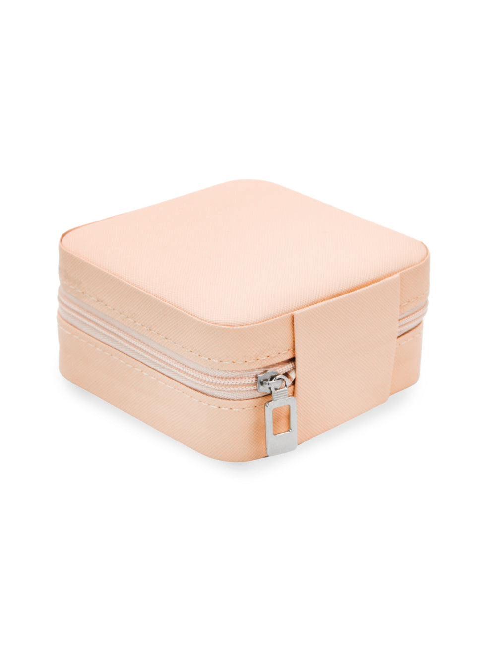 Kit Porta Joias Portatil Viagem Estojo Rosa Com Missangas Pink Cor:Rosa