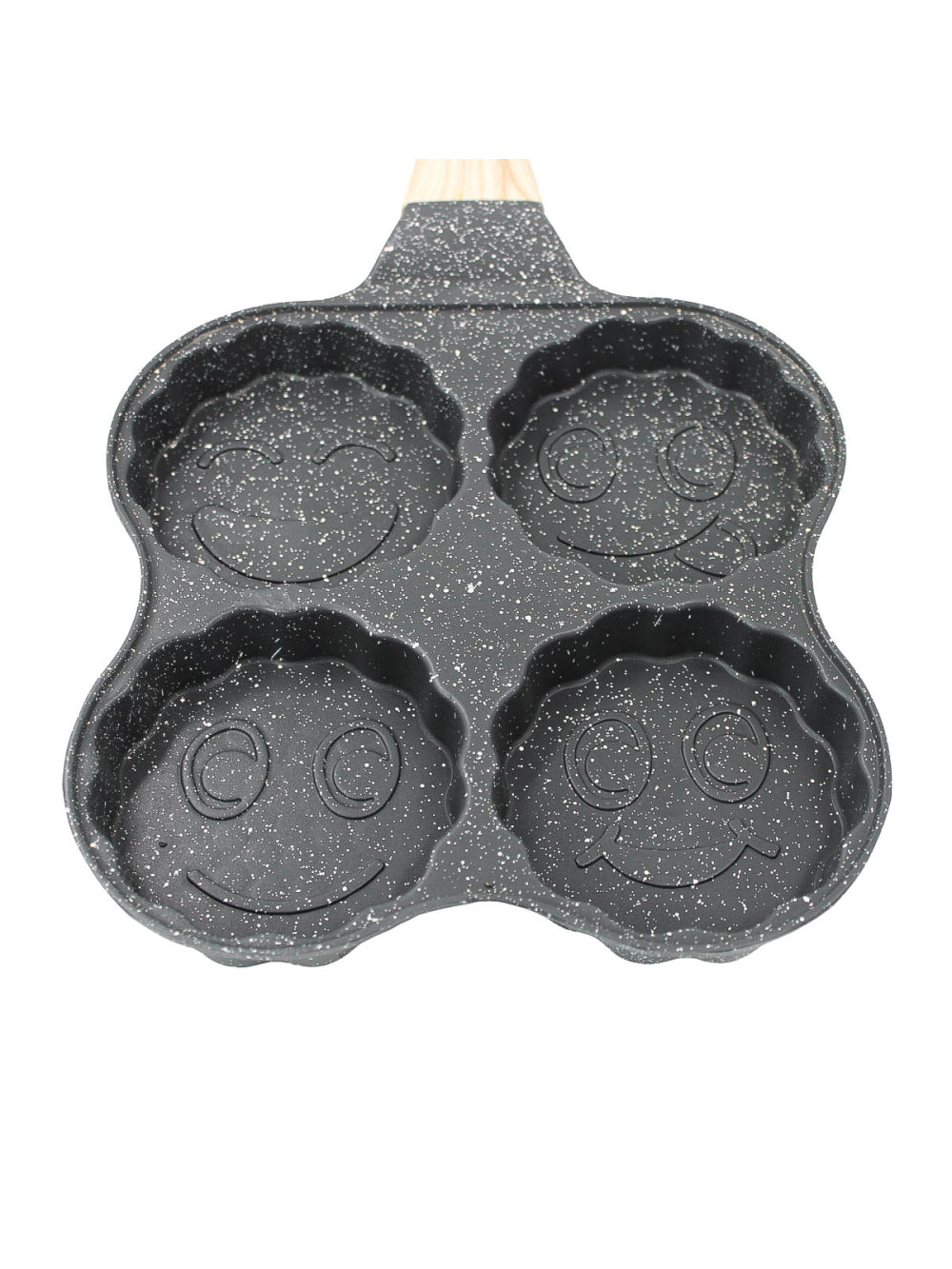 Frigideira 4 Ovos Antiaderente Com Alça Hamburguer Panqueca Cozinha Cor:Preto