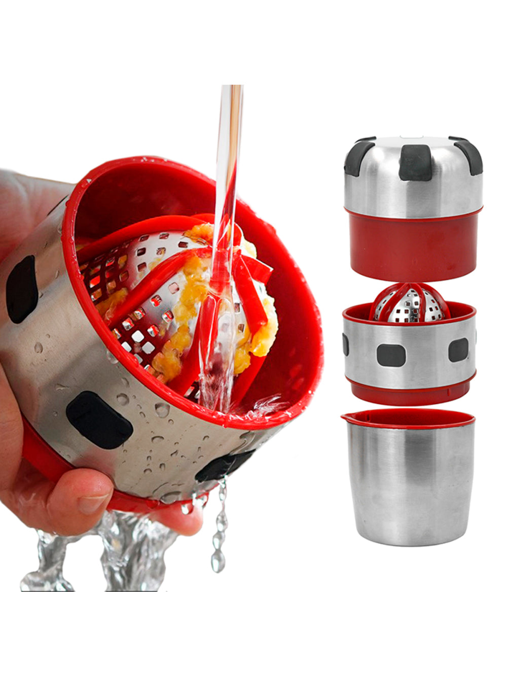 Espremedor Amassador Cortador de Frutas Verduras Aço Inox