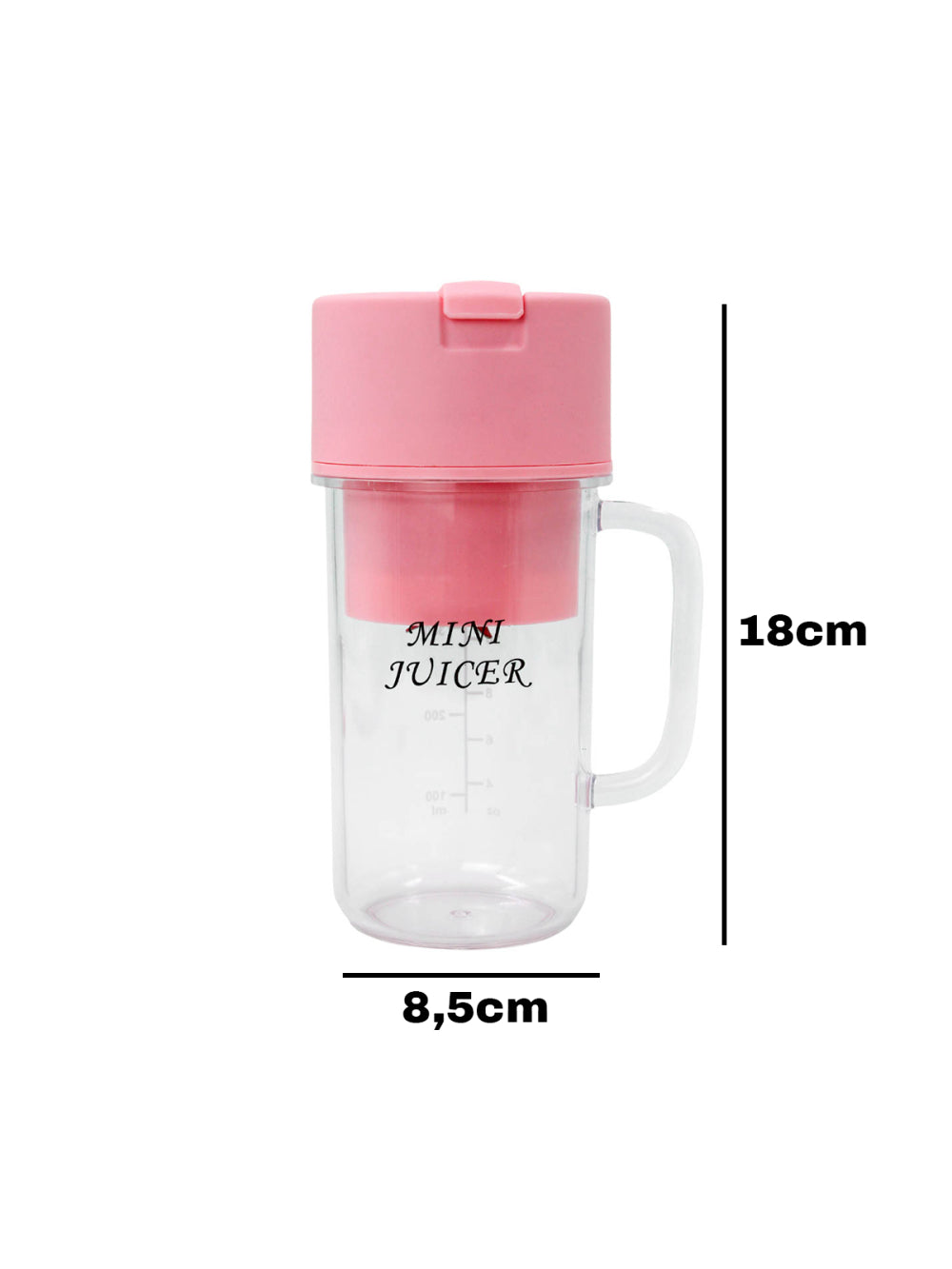 Mini Liquidificador Portatil Shake Suco Juice Cup Caneca Cabo USB Cor:Rosa