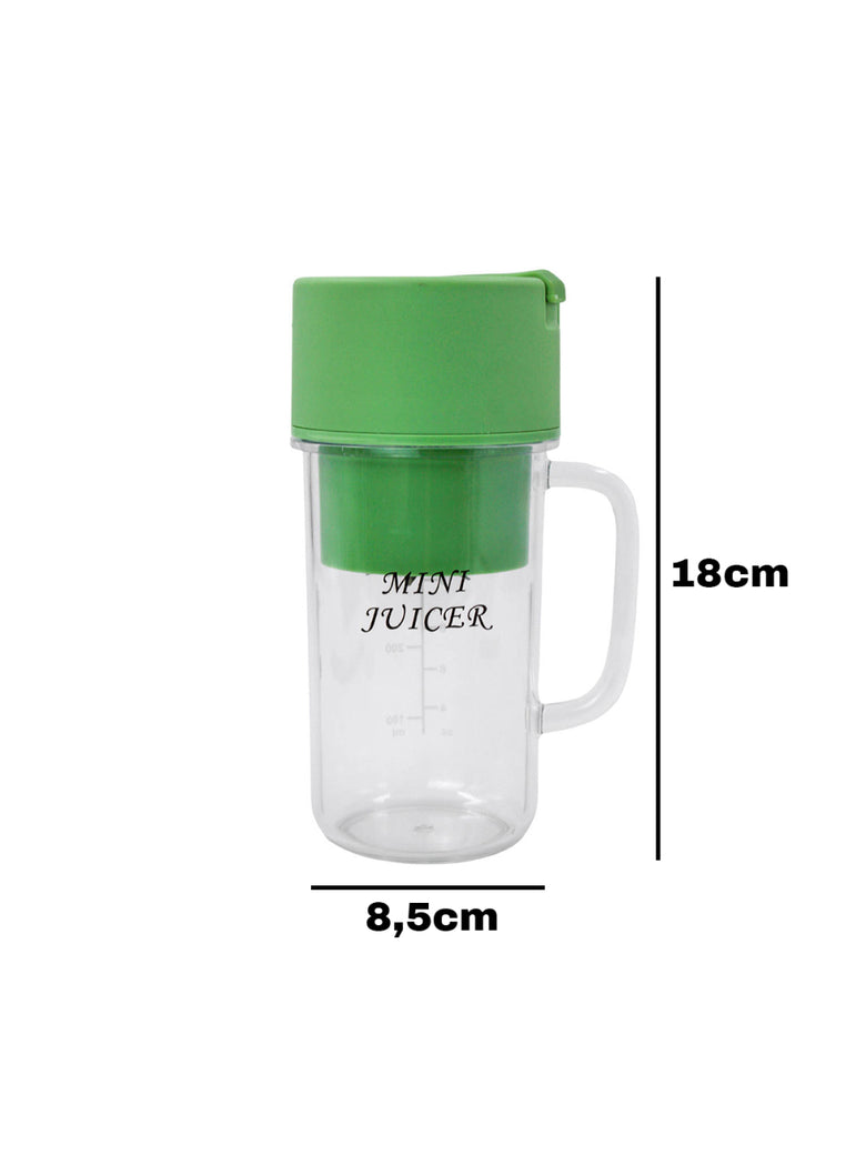 Mini Liquidificador Portatil Shake Suco Juice Cup Caneca Cabo USB Cor:Verde