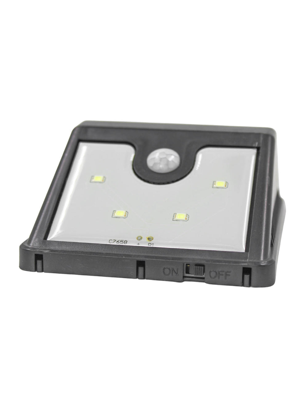 Luminaria Parede Painel Solar 4 Leds Sensor Movimento Luz
