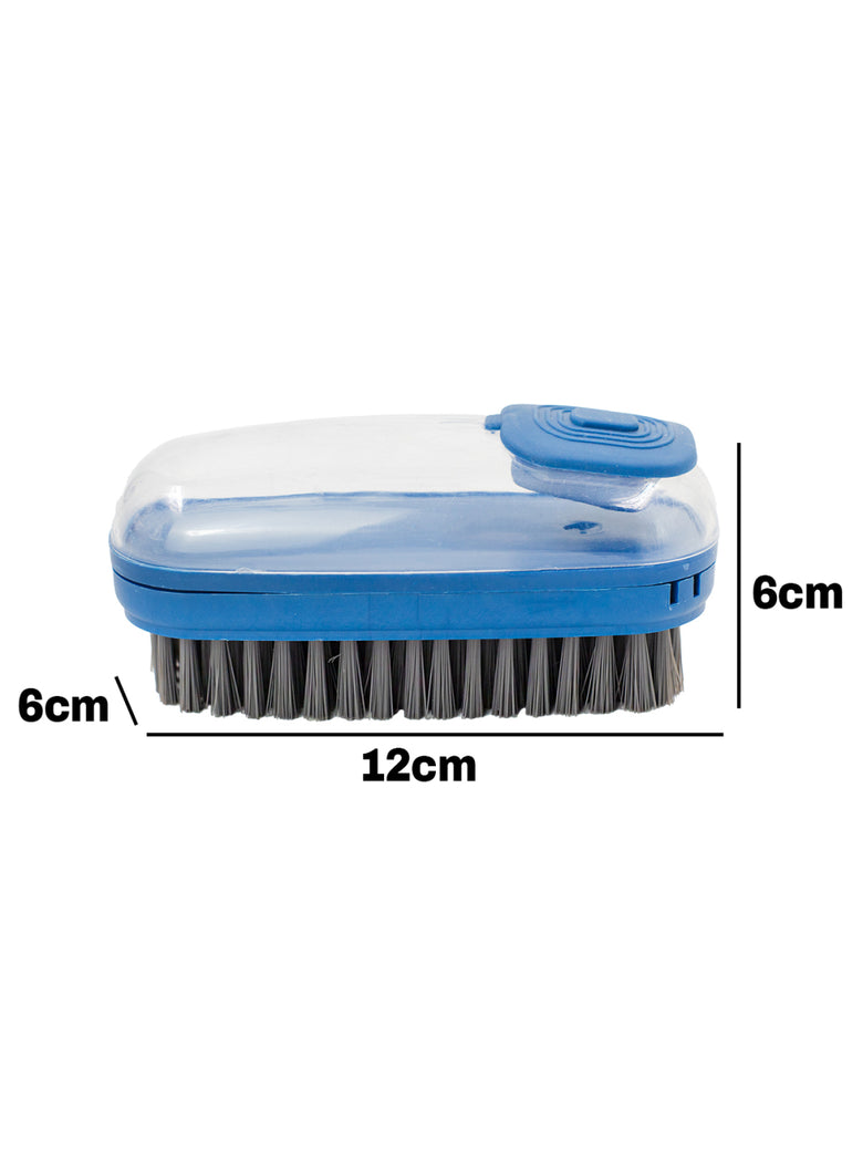 Escova Lava Louça Dispenser de Detergente Limpeza Cozinha Lavanderia Cor:Azul